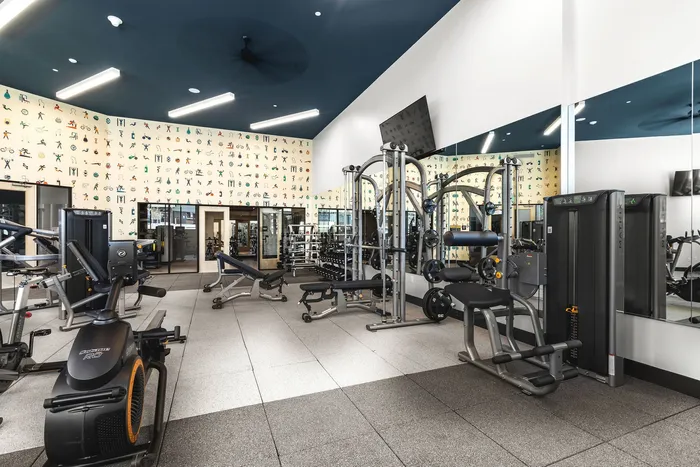 Free weights, stair climbers, and more in fitness center