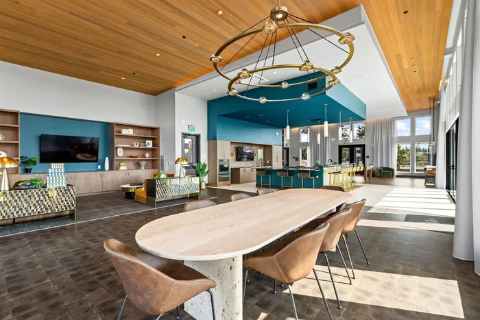 Modern finishes and plenty of seating in clubhouse