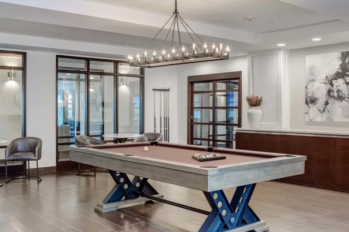 pool table in modern club room