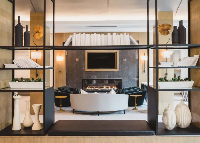 modern clubhouse with comfortable seating at Modera Frisco Square