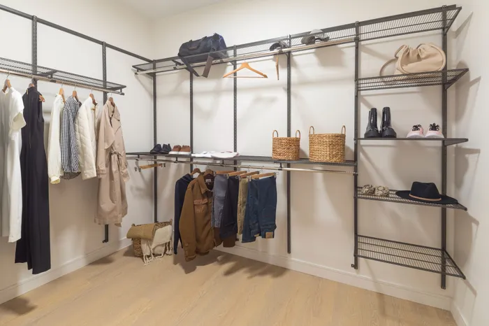 spacious closet with built in shelving modera cherry creek apartment homes for rent in denver colorado
