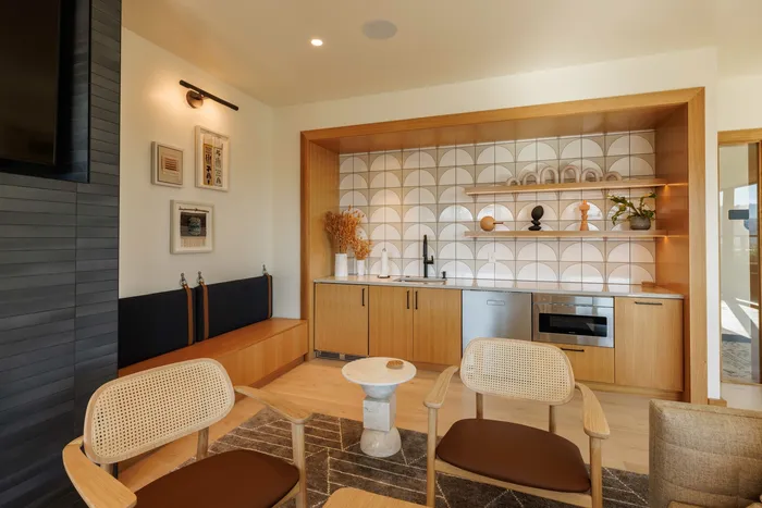 spacious kitchen area within clubhouse
