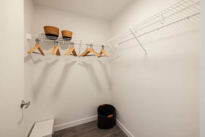 lots of closet space with built-in shelving