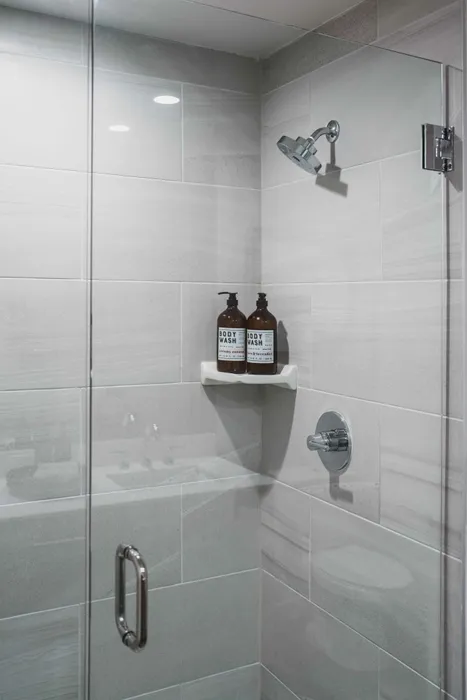 Select homes feature tiled step-in showers