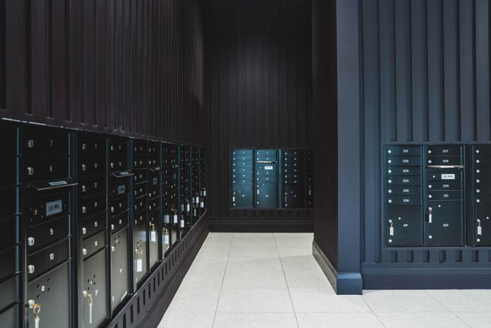 black package lockers and mailboxes