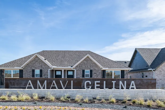 Amavi Celina Texas Monument Sign in front of homes