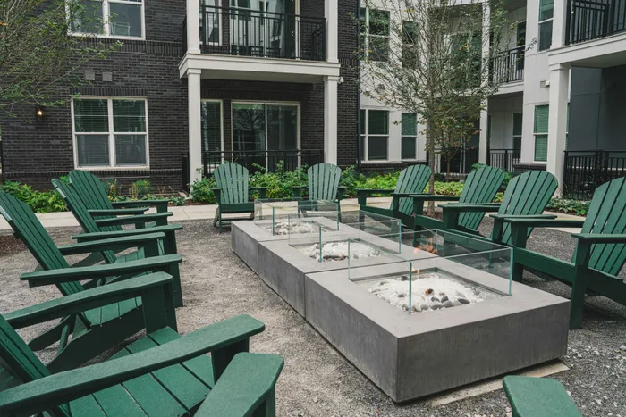 large outdoor fire pit with plenty of seating
