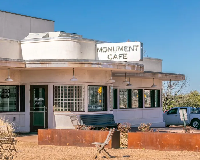 exterior of Monument Cafe in Georgetown Tx