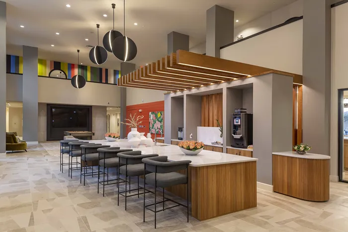 community coffee bar with cafe style seating