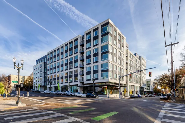 exterior aerial view of Modera Morrison apartments in Portland