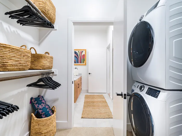 in-home washer and dryer unit at modera trinity in dallas tx