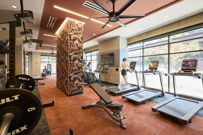 fitness studio with yoga space