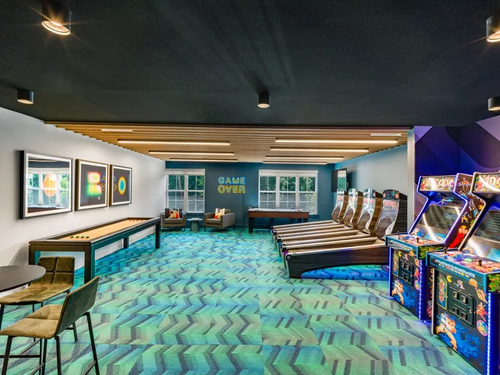 gaming room with pool tables and more