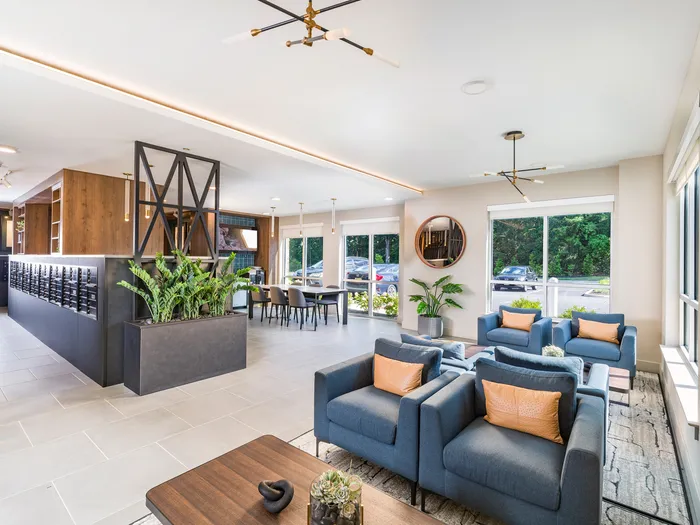 community clubroom with coffee bar