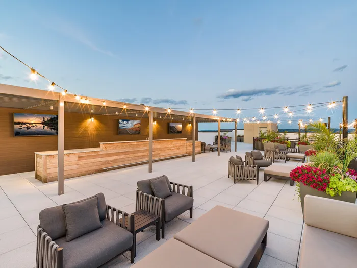 rooftop deck with plenty of space for entertaining
