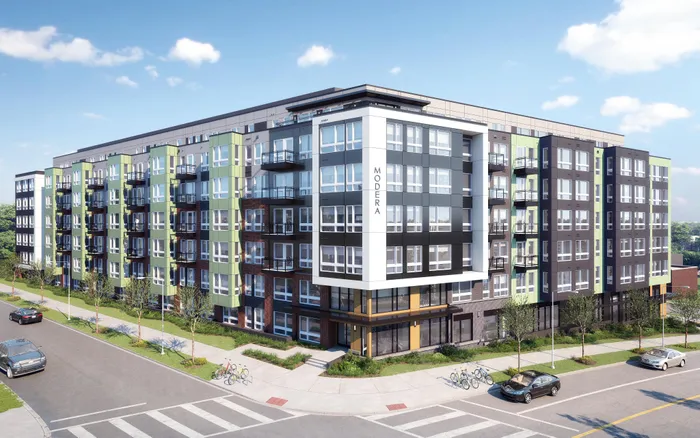 exterior building with adjacent streets modera h street apartment homes for rent in washington dc