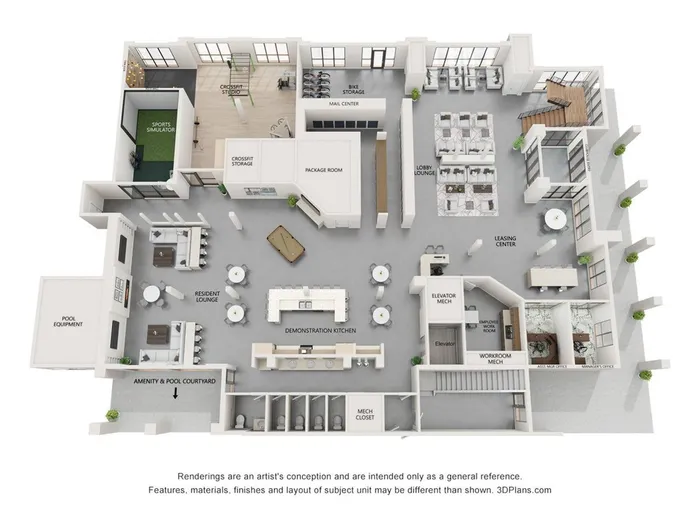 Floor Plan for Clubhouse  Level 1 | CORE | Downtown Kansas City Apartments