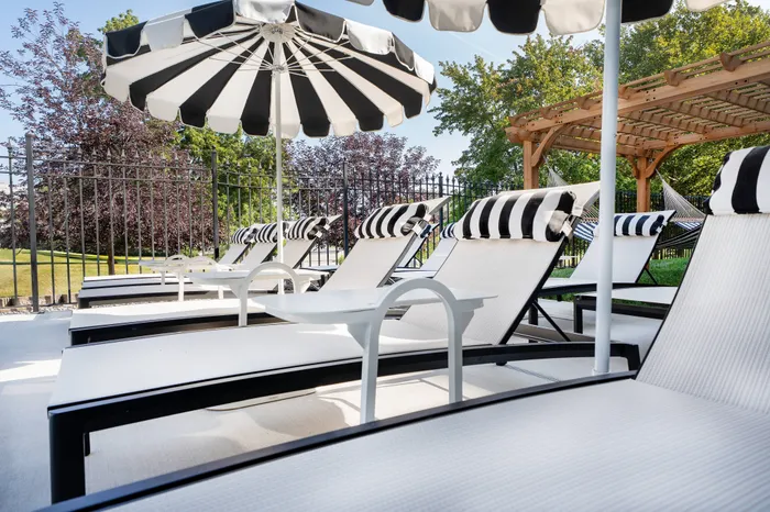 Loungers with Umbrellas