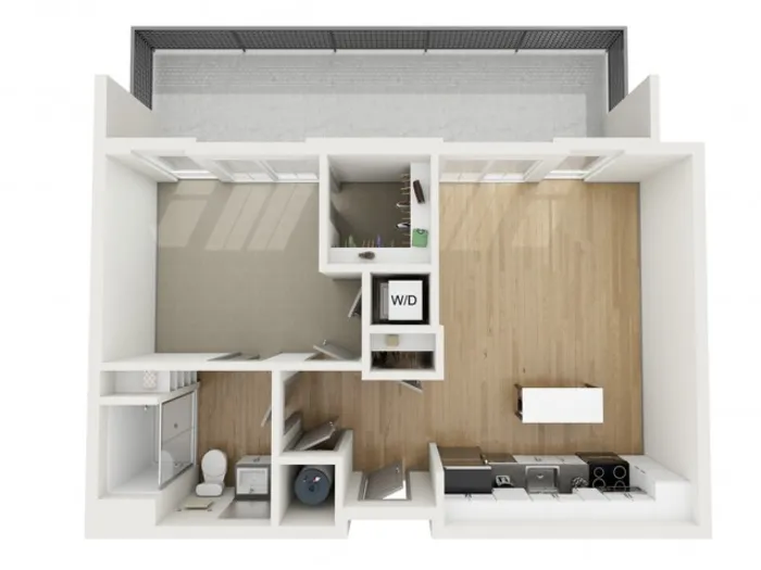A3 One Bedroom Floor Plan | 2501 Beacon Hill | Kansas City, MO Apartments