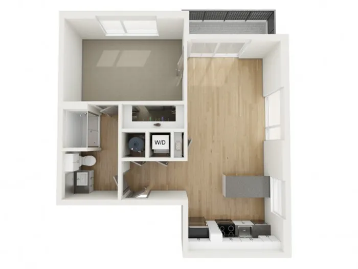 A6 One Bedroom Floor Plan | 2501 Beacon Hill | Kansas City, MO Apartments