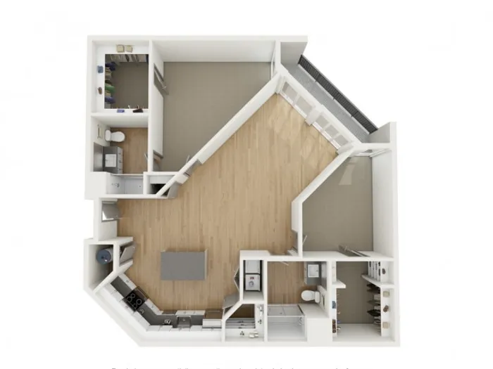 B2 Two Bedroom Floor Plan | 2501 Beacon Hill | Kansas City, MO Apartments