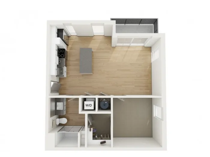 A5 One Bedroom Floor Plan | 2501 Beacon Hill | Kansas City, MO Apartments