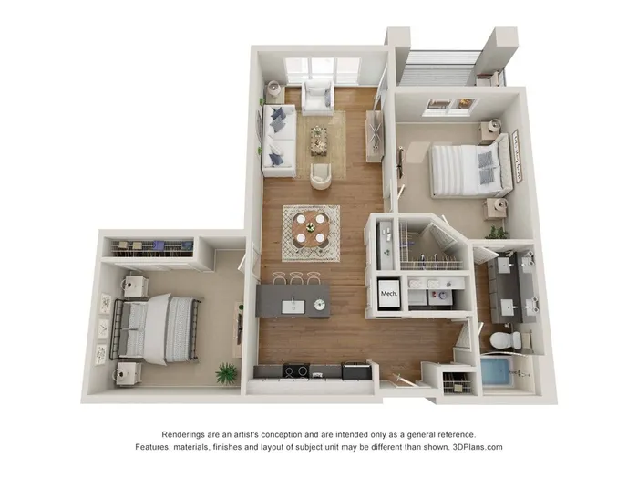 One Bedroom Flex w/Den - B5