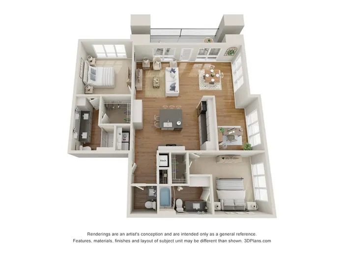 Two Bedroom Flex w/Den - D1