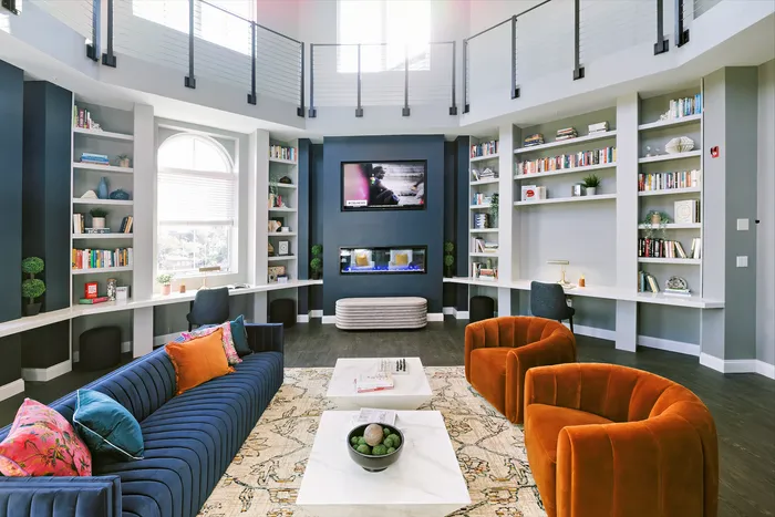 5th Floor Library is filled with books, games, a vinyl record player, and Community TV.