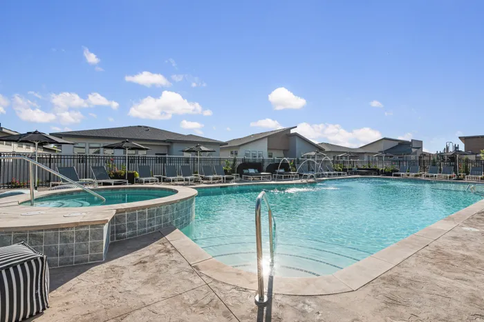 Pool at Modern Craftsman Black Cat homes in Meridian, ID