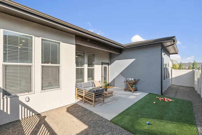 Private enclosed backyard available in select units at Modern Craftsman Black Cat