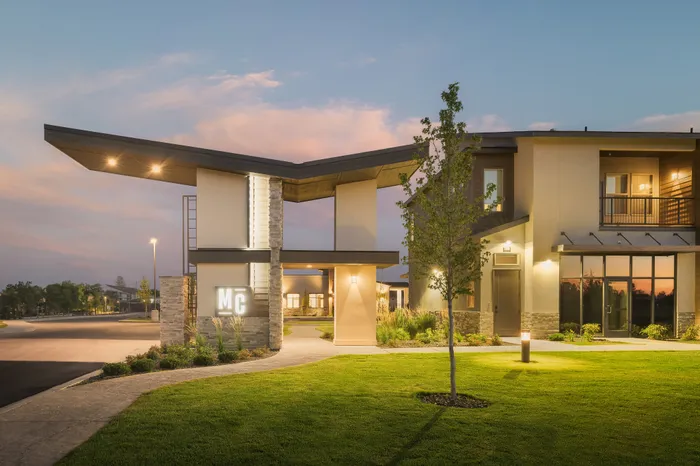 Entrance to Modern Craftsman Ten Mile homes in Meridian, ID