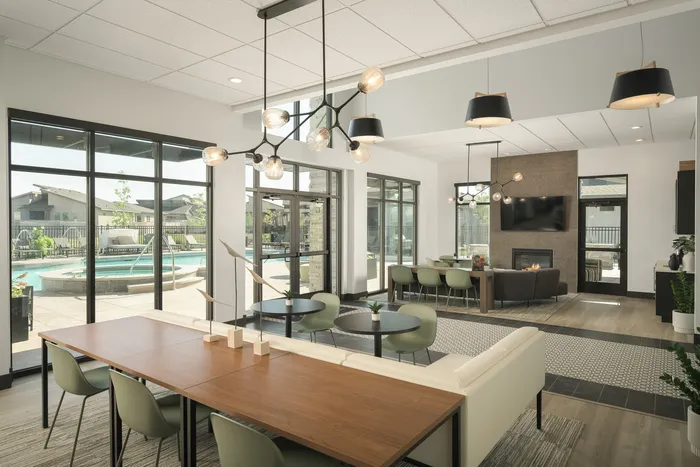 Interior of Clubhouse at Modern Craftsman Ten Mile homes in Meridian, ID