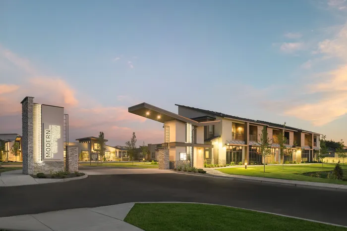 Front Entrance of Modern Craftsman Ten Mile homes in Meridian, ID