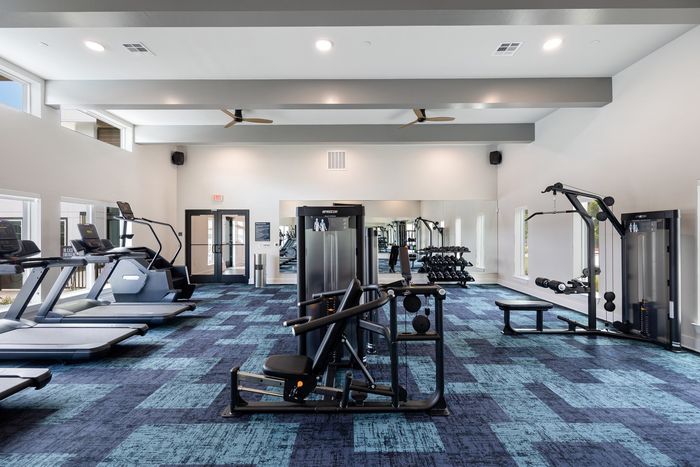 Fitness Center with treadmills and free weights