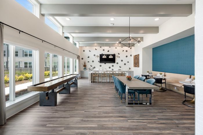 Clubhouse Game Suite with Shuffleboard and Partial Kitchen