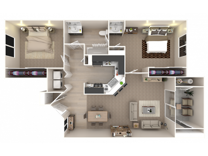 2 Bedroom; Upstairs