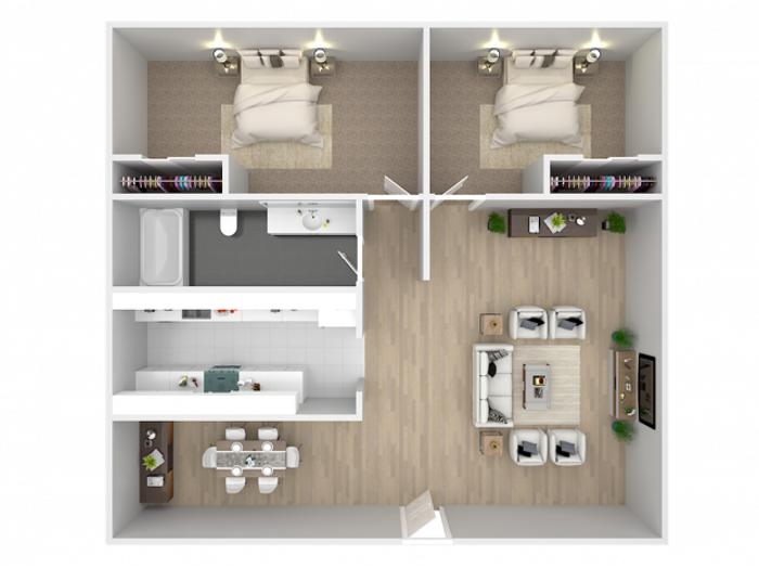 2 BEDROOM 1 BATH