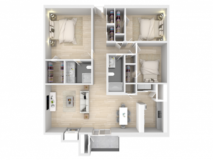 3 Bedroom 2 Bath Duplex