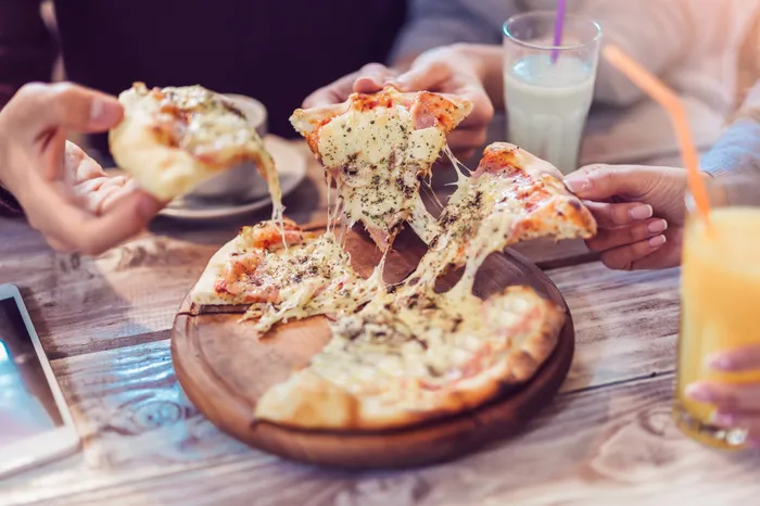 Eating Pizza