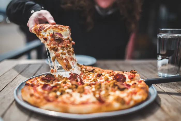 Eating Pizza