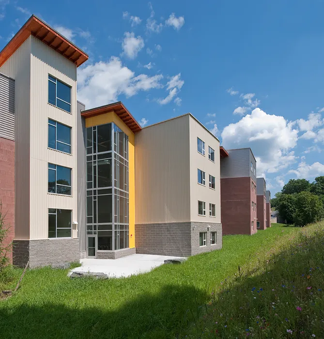 Exterior view of apartment and grounds