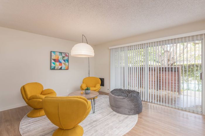 Dining and seating areas in each unit