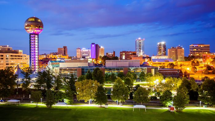 Downtown at night