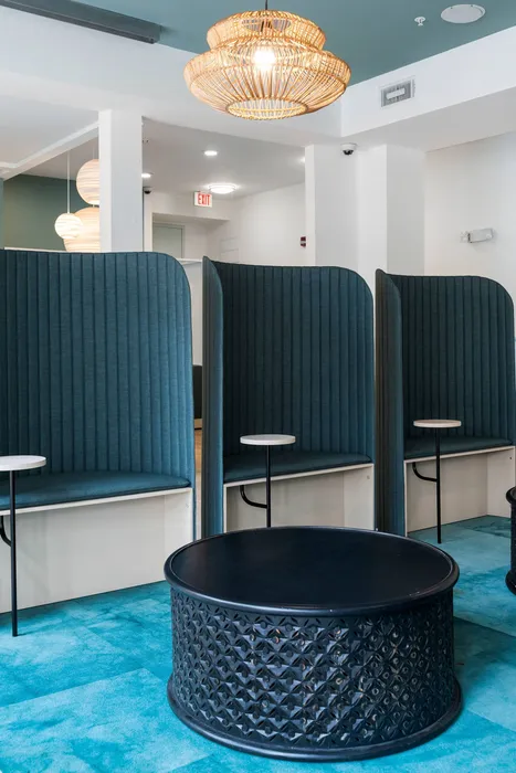 The Blake apartments in Kennesaw student lounge with private study cubicles.