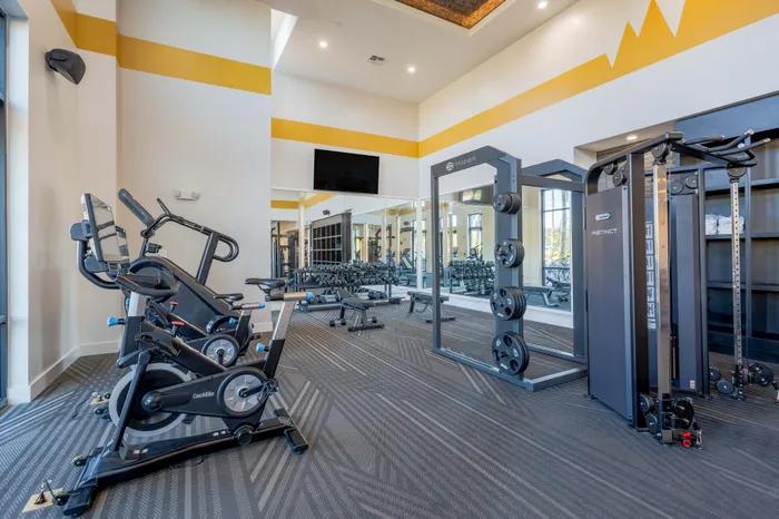 Fitness center with heavy lifting equipment