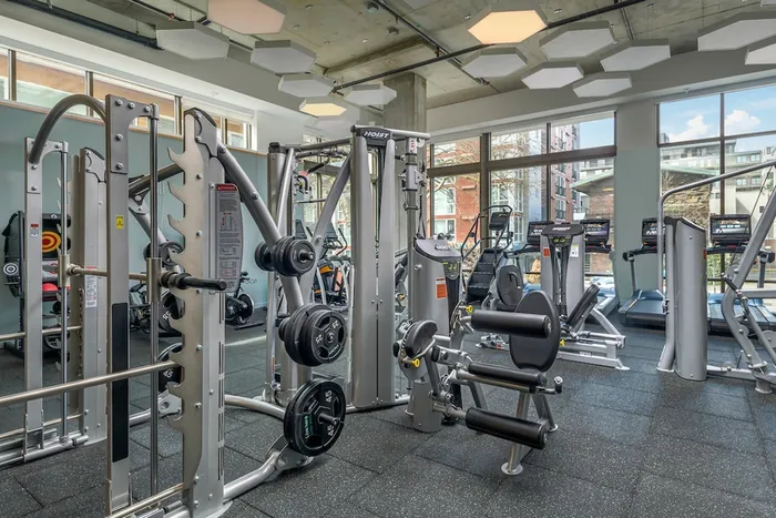 Fitness center with cardio equipment and various machines