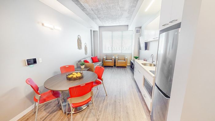 Studio kitchen and livingroom
