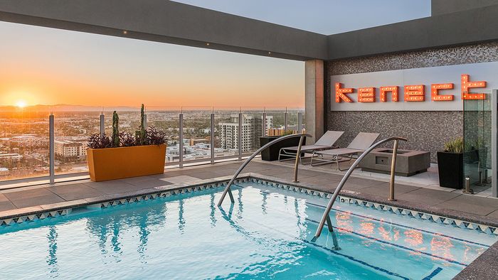 Sunset Pool and Sign