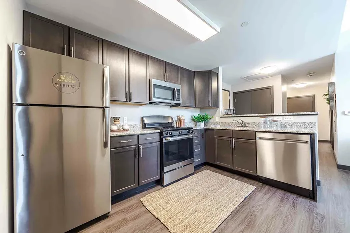 Kitchen with stainless steel appliances